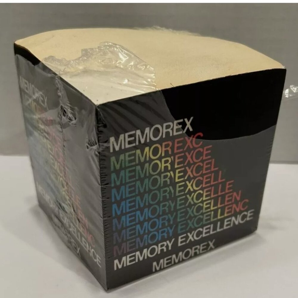 Vintage Memorex Memory Excellence Paper Pad Note Cube Colorful Perrygraf